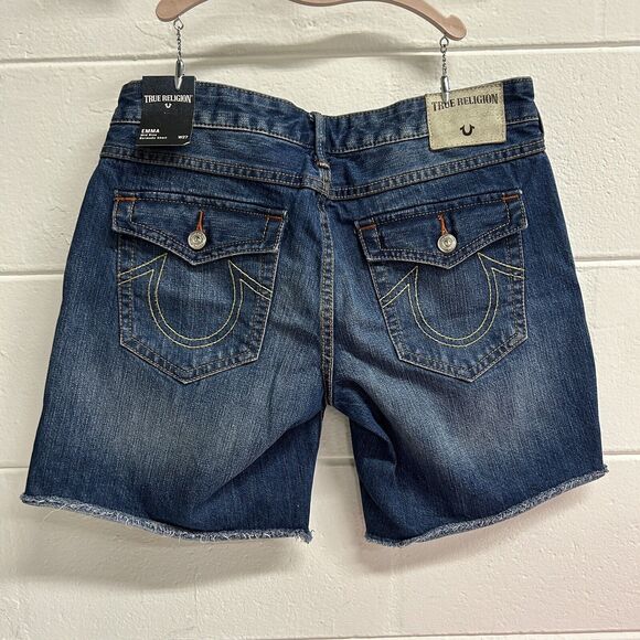 True Religion Emma Mid Rise Bermuda Shorts Size 27 NEW - Picture 3 of 12